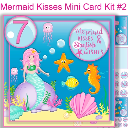 Mermaid Kisses Mini card kit #2 7x7 Ages 1-10