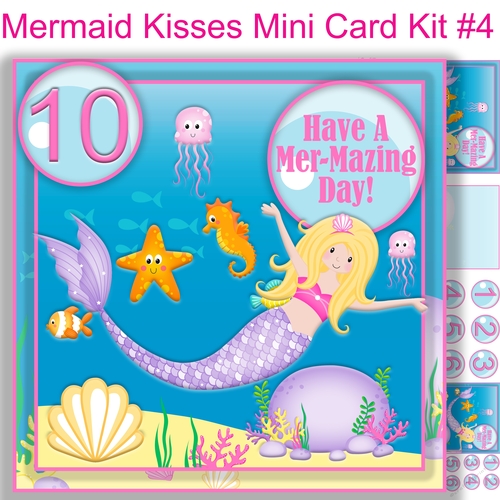 Mermaid Kisses Mini card kit #4 7x7 Ages 1-10