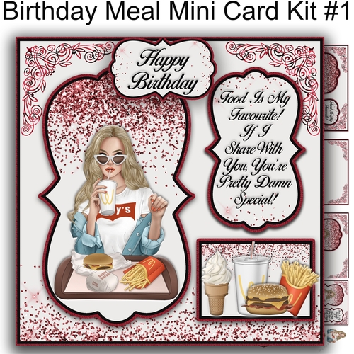 Birthday Meal  Mini Card Kit #1