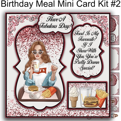 Birthday Meal  Mini Card Kit #2