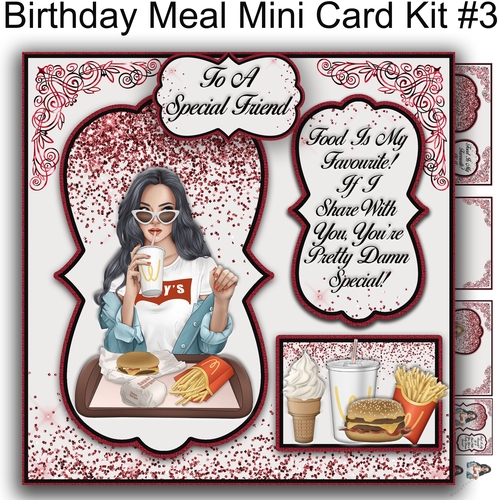 Birthday Meal  Mini Card Kit #3