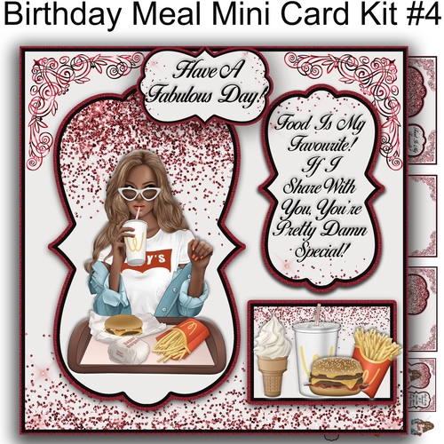 Birthday Meal  Mini Card Kit #4