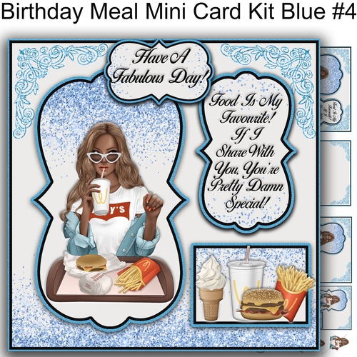 Birthday Meal  Mini Card Kit BLUE #4