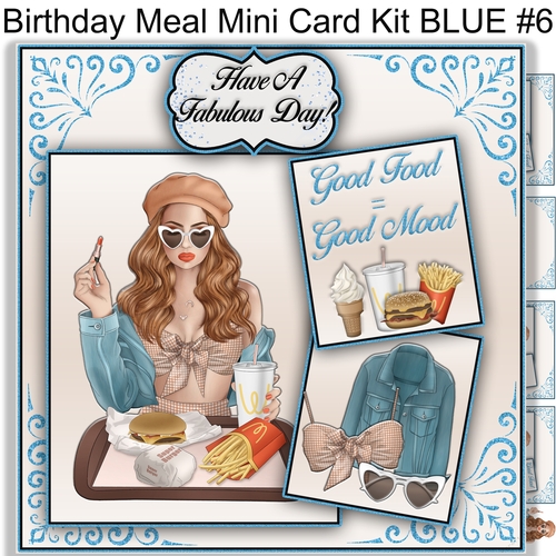 Birthday Meal  Mini Card Kit BLUE #6