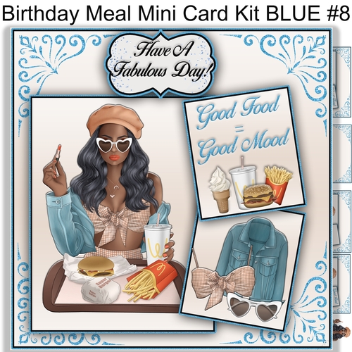 Birthday Meal  Mini Card Kit BLUE #8