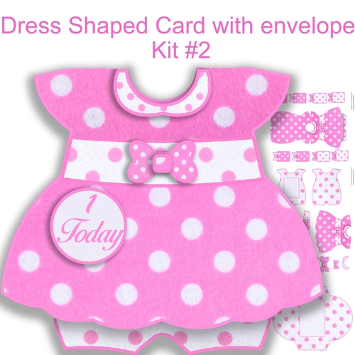 Dress Shaped Card kit #2 with Envelope 