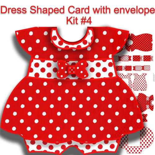 Dress Shaped Card kit #4 with Envelope 