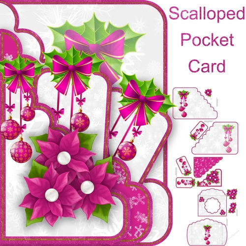 Scalloped Shaped Pocket Card Christmas #2
