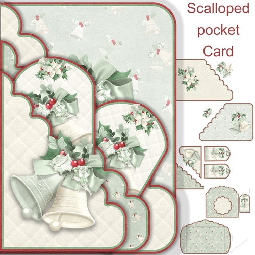 Scalloped Shaped Pocket Card Christmas #5