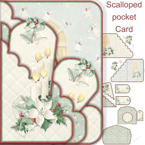 Scalloped Shaped Pocket Card Christmas #6