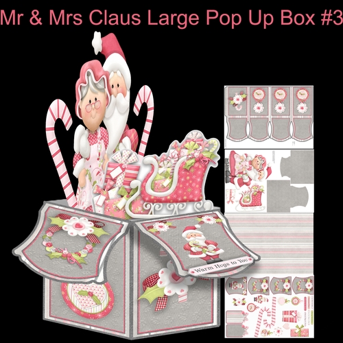 Mr & Mrs Claus Large Pop Up Box Kit #3