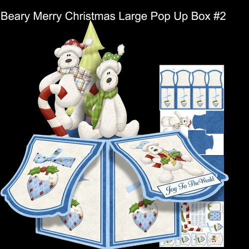 Beary Merry Christmas large Pop Up Box Kit #2