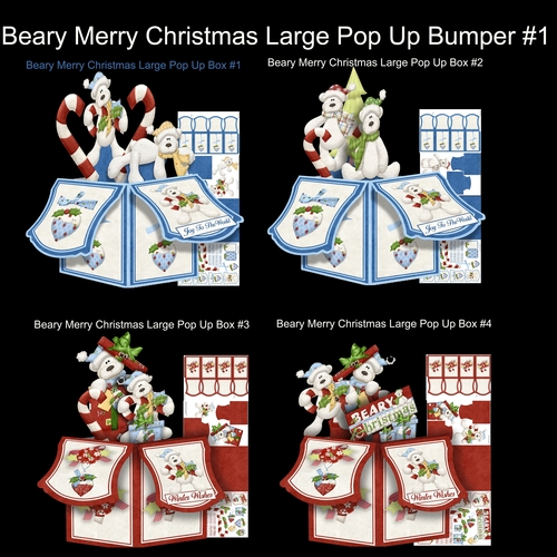 Beary Merry Christmas large Pop Up Box Bumper  Kit #1