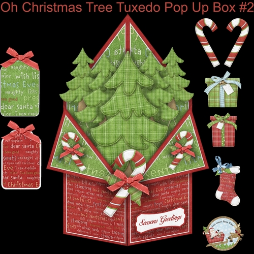 Oh Christmas Tree Tuxedo Pop Up Box #2