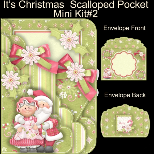 Its Christmas  Scalloped Pocket Card Mini Kit #2