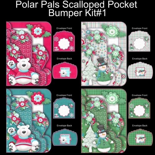 Polar Pals  Scalloped Pocket Card Bumper Kit #1
