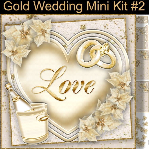 Gold Wedding Mini Kit #2  Perfect for Weddings and Anniversaries.
