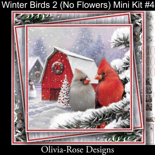 Winter Birds Collection 2  (NO Flowers) Mini Kit#4