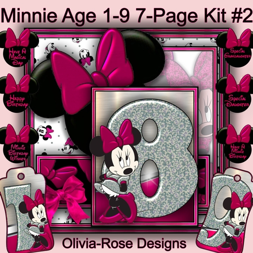 Minnie Mouse Age 1-9 8-Page Kit #2 TOPPER  JUST MINNIE NOW INCLUDED**