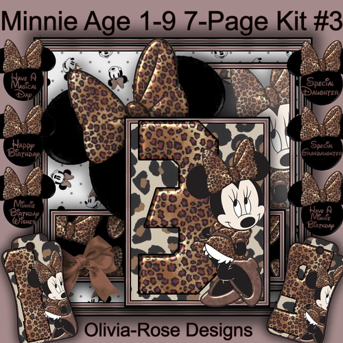 Minnie Mouse Age 1-9 8-Page Kit #3  TOPPER  JUST MINNIE NOW INCLUDED**