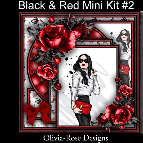 Black & Red Mini Kit #2  NO DECOUPAGE** 