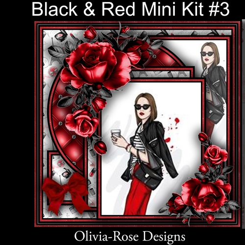 Black & Red Mini Kit #3  NO DECOUPAGE** 