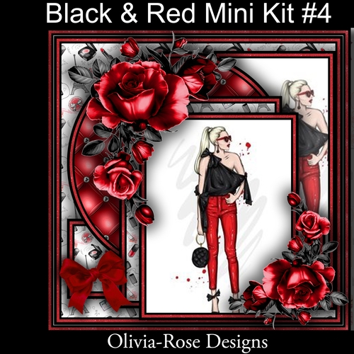 Black & Red Mini Kit #4  NO DECOUPAGE** 