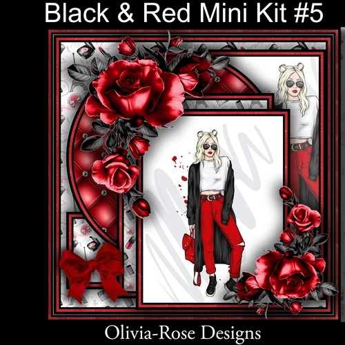 Black & Red Mini Kit #5  NO DECOUPAGE** 