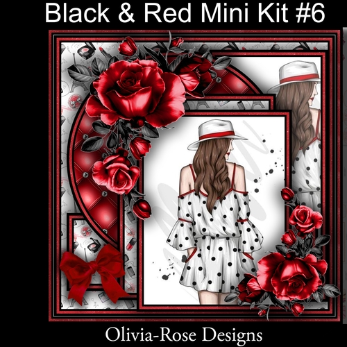 Black & Red Mini Kit #6  NO DECOUPAGE** 