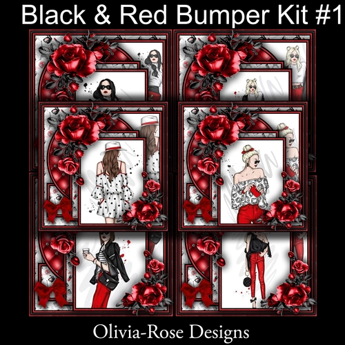 Black & Red Bumper Kit #1  NO DECOUPAGE** 