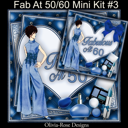 Fab At 50/60 Mini Kit #3   includes 2 card fronts for 50 and 60**
