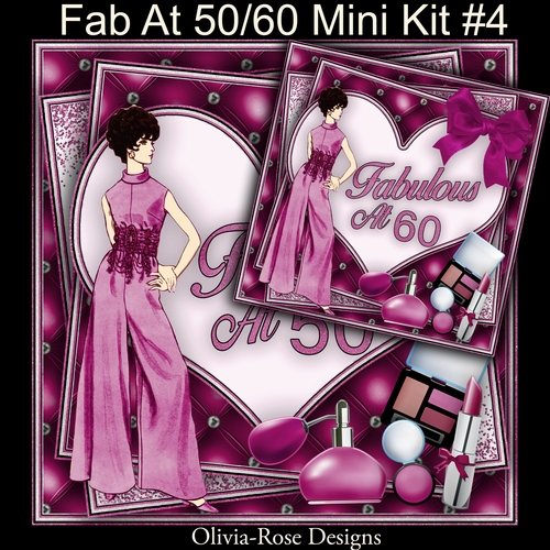 Fab At 50/60 Mini Kit #4   includes 2 card fronts for 50 and 60**