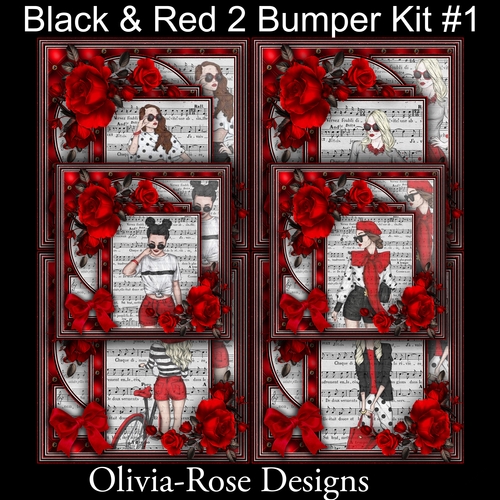 Black & Red 2 Bumper Kit #1  NO DECOUPAGE** 