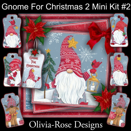 Gnome For Christmas 2 Mini Kit #2  NO DECOUPAGE** 
