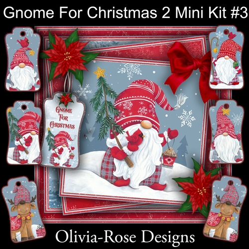 Gnome For Christmas 2 Mini Kit #3  NO DECOUPAGE** 