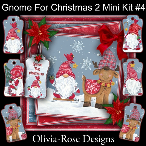 Gnome For Christmas 2 Mini Kit #4  NO DECOUPAGE** 