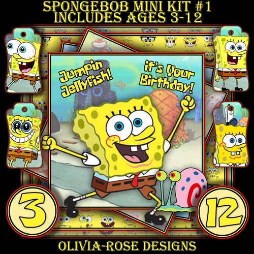 Spongebob Mini Kit #1  Ages 3-12 included   CARD FRONT *