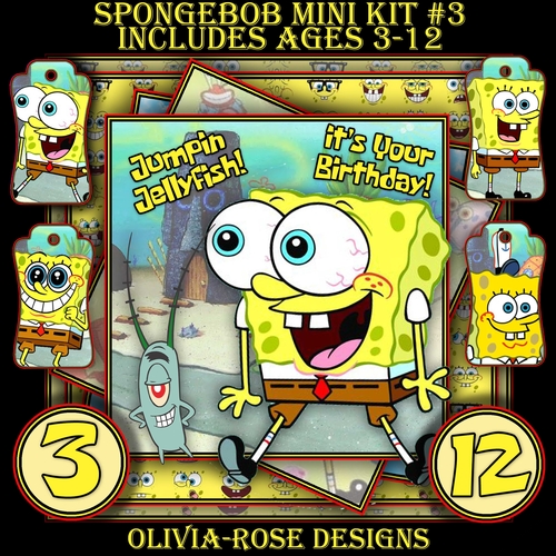 Spongebob Mini Kit #3  Ages 3-12 included   CARD FRONT *