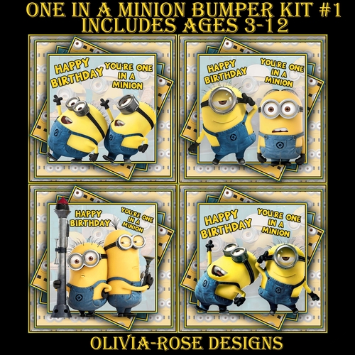 One In A Minion Bumper Kit #1  Ages 3-12 included   CARD FRONT *