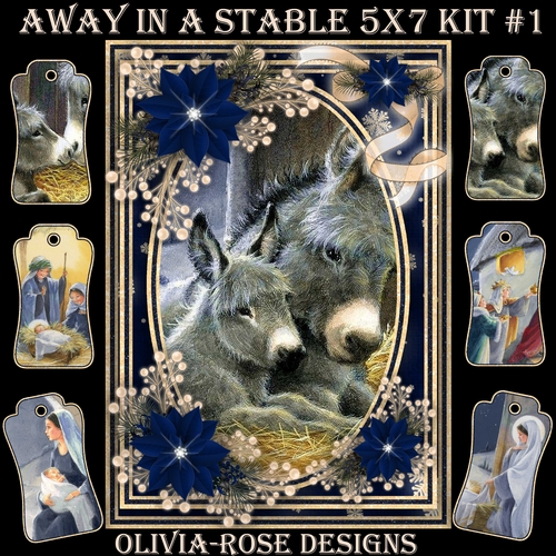 Away in A Stable 5X7 Mini Kit #1  1 