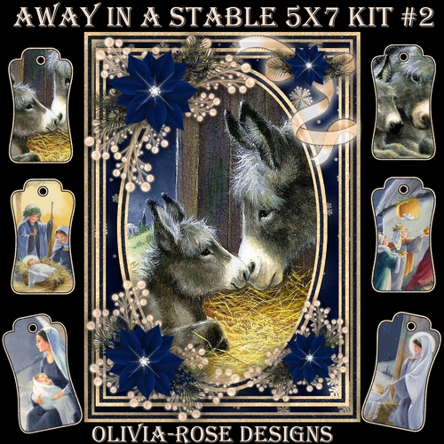 Away in A Stable 5X7 Mini Kit #2  1 