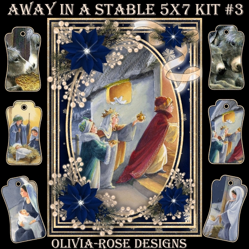 Away in A Stable 5X7 Mini Kit #3  1 