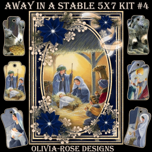 Away in A Stable 5X7 Mini Kit #4  1 