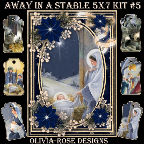 Away in A Stable 5X7 Mini Kit #5  1 