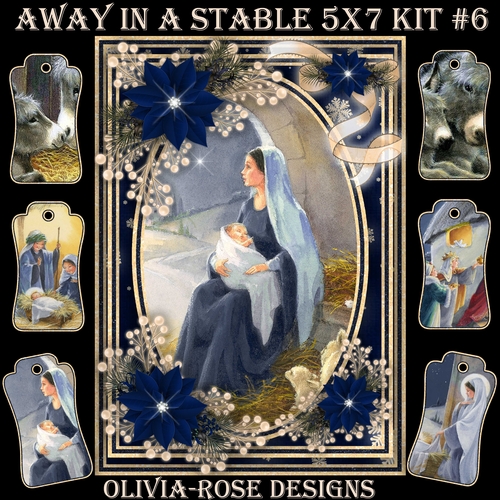 Away in A Stable 5X7 Mini Kit #6  1 