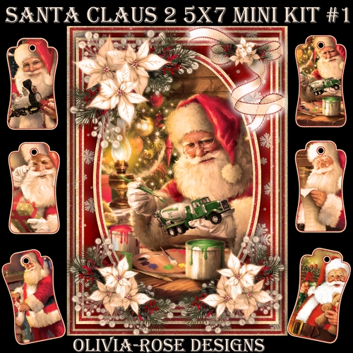 Santa Claus 2 5X7 Mini Kit #1  1 