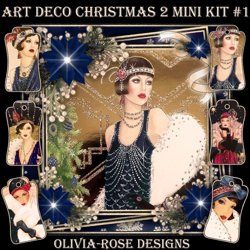 Art Deco Christmas 2 Mini Kit #1  