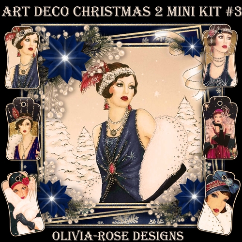 Art Deco Christmas 2 Mini Kit #3  