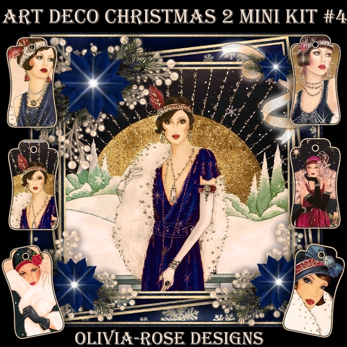 Art Deco Christmas 2 Mini Kit #4  