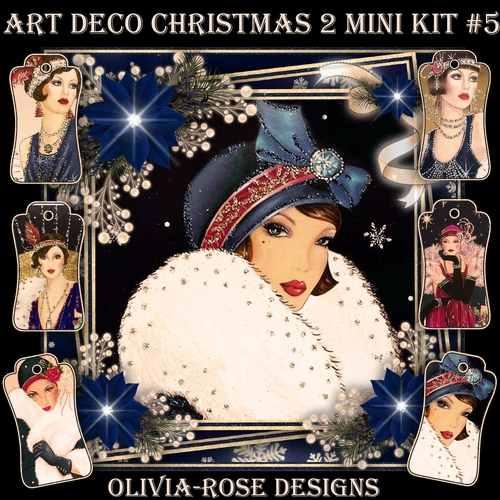 Art Deco Christmas 2 Mini Kit #5  